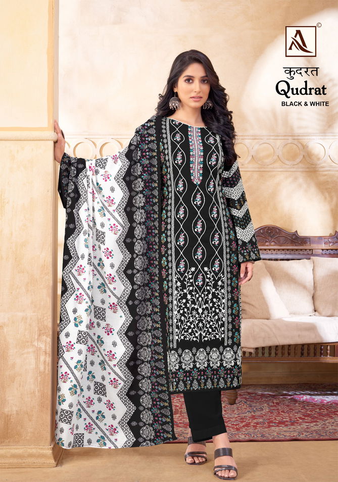 Qudrat Black And White By Alok Suit Pakistani Printed Cotton Dress Material Wholesale Price In Surat